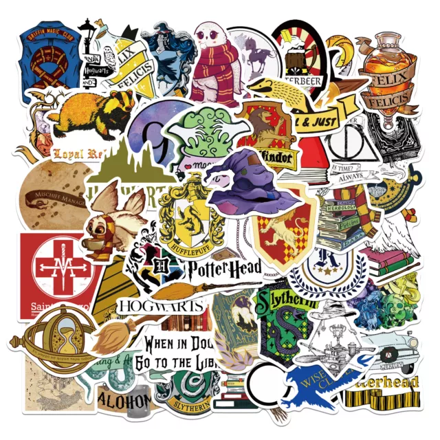 50pcs Harry Potter Wizard Hogwarts Decal Stickers Laptop Phone Skateboard Car