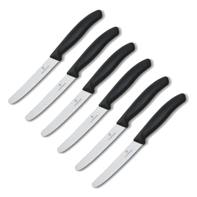 6 Stk. VICTORINOX Frühstücksmesser Messer Allzweckmesser Brötchenmesser schwarz