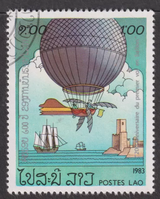 LAOS 1983 The 200th Anniversary of Manned Flight - Balloons  CTO (p615)