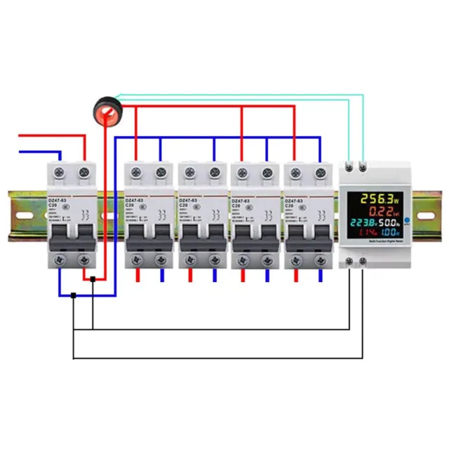 Leistungsmesser Stromzähler Amperemeter 40-300V AC -Messgerät Haushalt