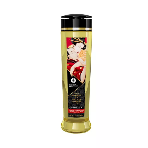 Shunga Massage Öl Romance Strawberries & Champagne 240 ml Erotik Vegan Erdbeere