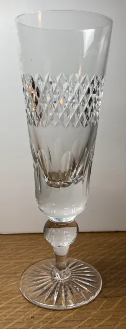 A Fine Quality Vintage Crystal Champagne Flute Glass Facet And Diamond Cut