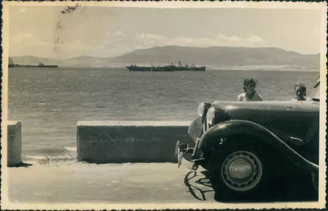 Espagne, Andalousie, Bateaux près du port, ca.1952, Vintage silver print Vintage