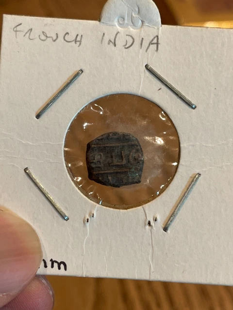 Ancient French India Copper Coin 1740 1 Cache - Fascinating!