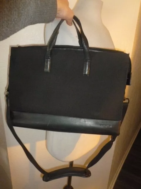 Tumi Tote Bag Ballistic Nylon Leather Triple Compartment Shoulder