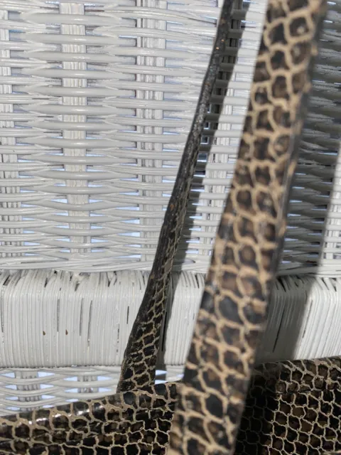 Clever Carriage Co handbag Tote Bag Zebra Leopard Upholstery Croc Embossed Brown 8