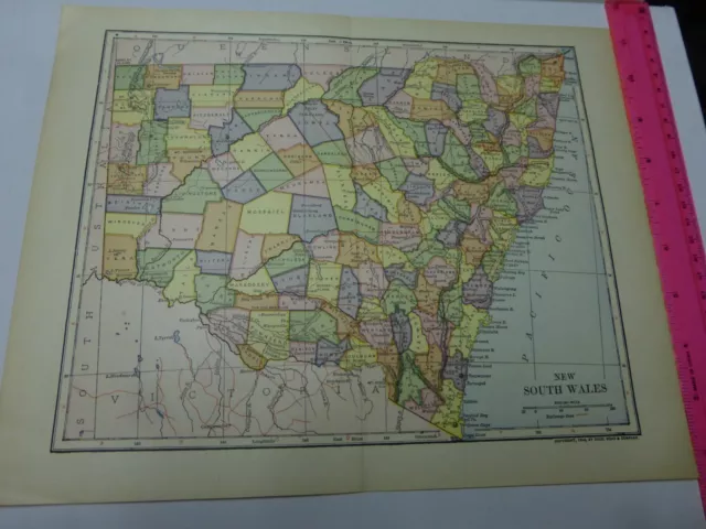 1903 Map of New South Wales, Australia -  FREE SHIPPING