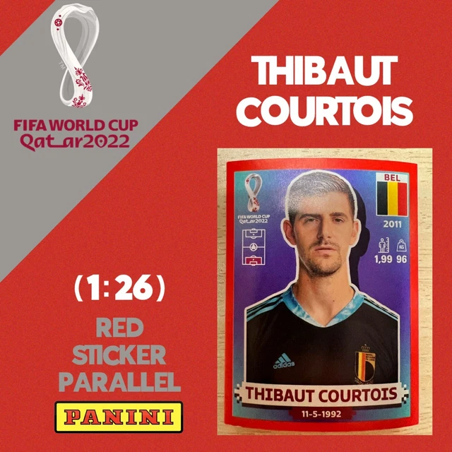 Parallel Panini Sticker PANINI 2022 FIFA World Cup Qatar Thibaut Courtois Sticker Red Parallel ...