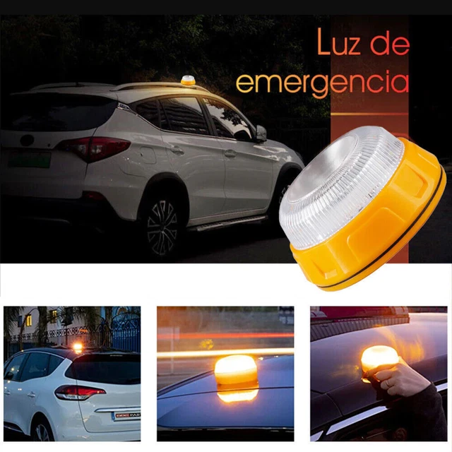 4X LED rotating beacon warning light magnetic base battery-powered car tractor
