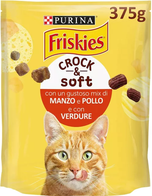 Croquettes Chat Nourriture Sec Pour Friskies Boeuf Et Poulet 375gr