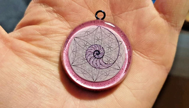 Nautilus Golden ratio Orgone pendant - Sacred geometry Flower of life