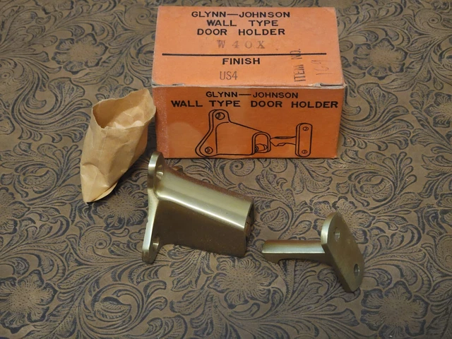 Glynn Johnson Wall Type Door Holder W40X - Brass Finish US4 - NOS, Vintage Ξ