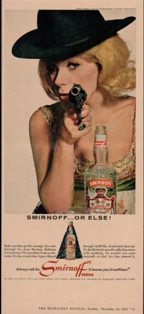 1964 Smirnoff Vodka Actress Tammy Grimes "High Spirits" Movie Newspaper Print Ad