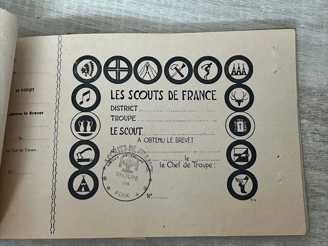 CARNET DE BREVETS des Scouts de France Rare Collection Scoutisme 1949
