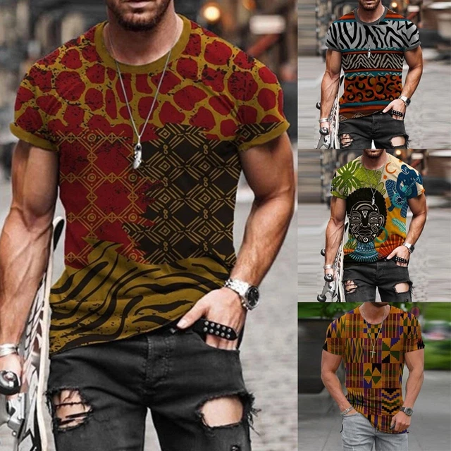 Da Uomo Girocollo T-Shirt Top Manica Corta Casual Sport 3D-Printed Moda Au