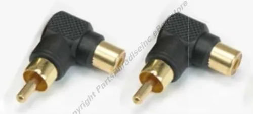 Lot2 RCA Right Angle Male~Female,Space Saving RA Audio/Video Cable/Cord Adapter