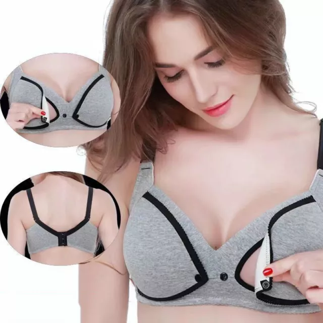 Maternity Nursing Bra Pregnancy Breastfeeding Gathered Underwear Front Open Bras