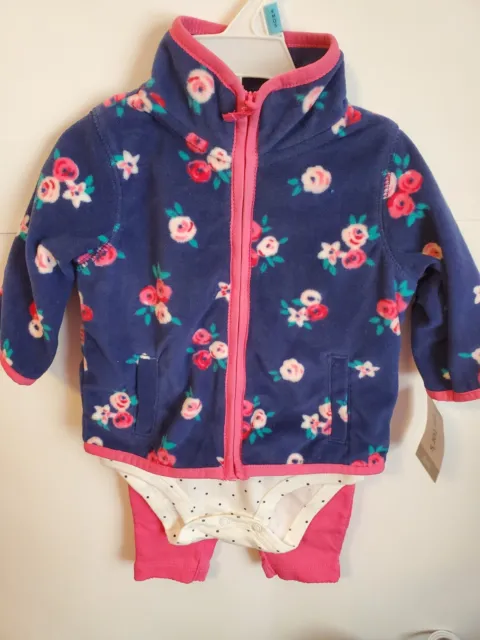 Baby Girl-3PC SET Carters Includes Jacket, Pants & Bodysuit- 6 Months-New!