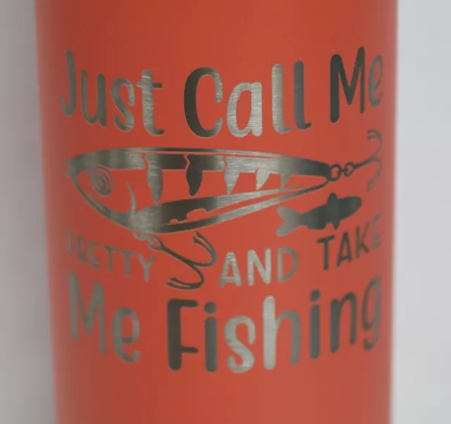 Botella De Agua Aislada Just Call Me Pretty & Take Me Pesca Grabada 20 Oz 2