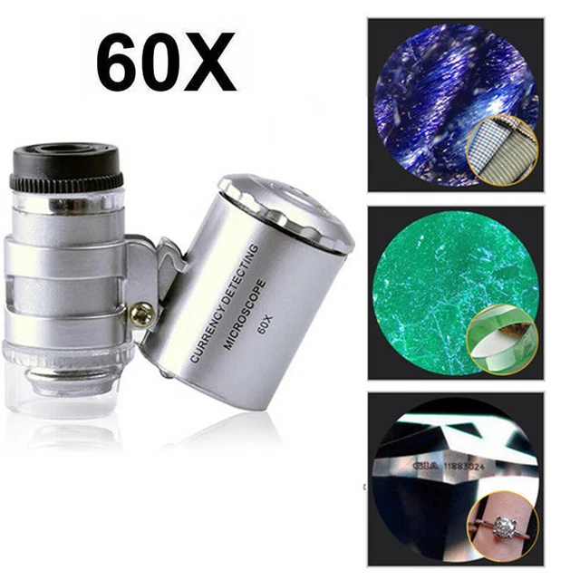 Topker 60X Handheld Lupe Mini Pocket Mikroskop Lupe UV Währung Detektor Juwelier Lupe mit LED-Licht Topker 60X Handheld Lupe Mini Pocket Mikroskop Lupe UV Währung Detektor Juwelier Lupe mit LED-Licht