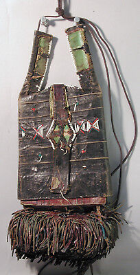 African Leather Pouch Wearable Bag Colorful Wall Decoration Tuareg Fringe Ethnix
