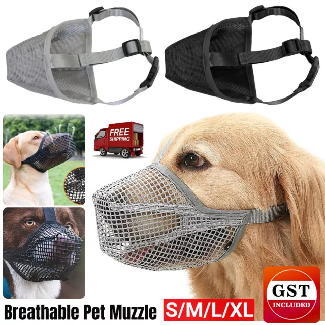 Dog Muzzle Pet Muzzle for Anti-Biting Chewing Licking Adjustable Breathable AU