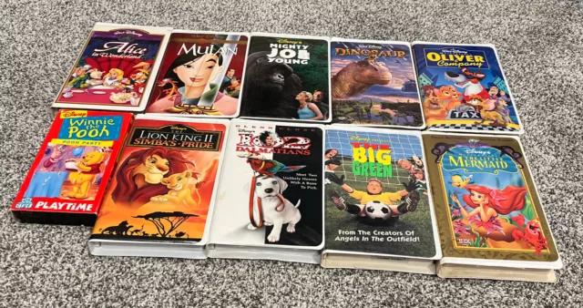 Lot of 10 VHS Tapes Children’s Movies Variety Walt Disney