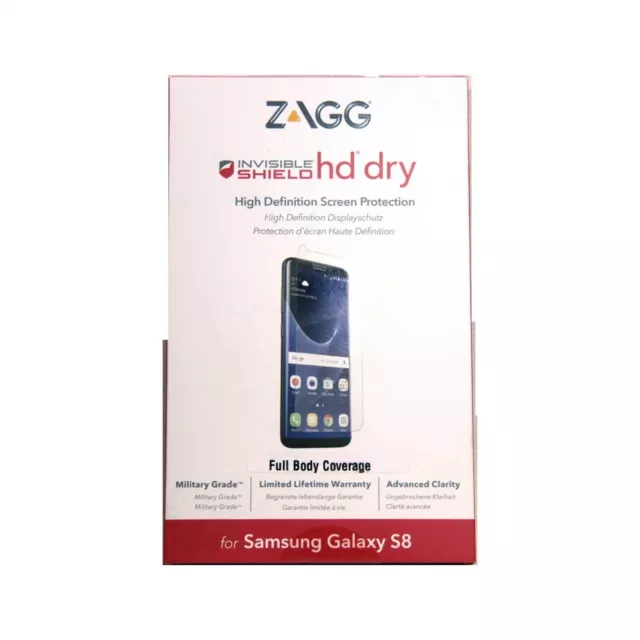 Zagg Invisible Shield Hd Dry For Samsung Galaxy S8 Advanced Clarity Gs8Hdf-F00