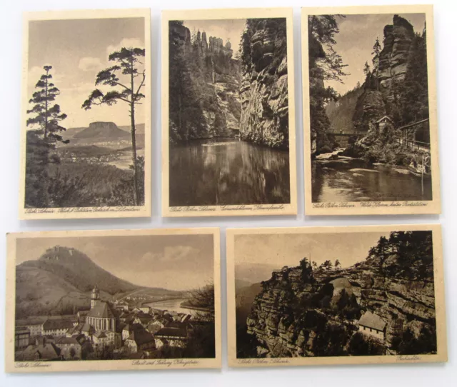 5 x Sächsische Schweiz Sachsen alte Postkarten Postcards Lot ungelaufen ~1920/30