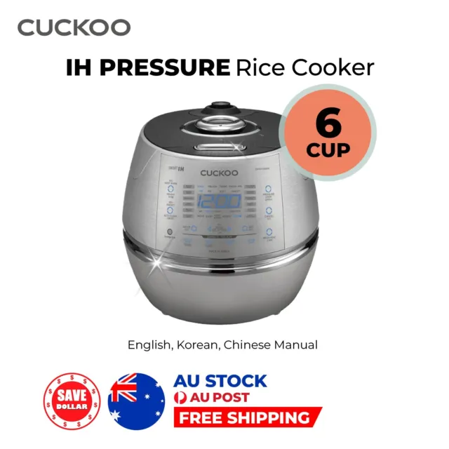 CUCKOO 6-Cup IH Pressure Korean Rice Cooker Dark Grey Multi (CRP-DHSR0609F)