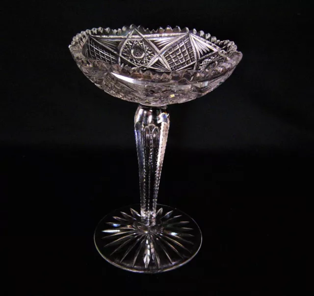 Cut Glass small Compote Brilliant American Period