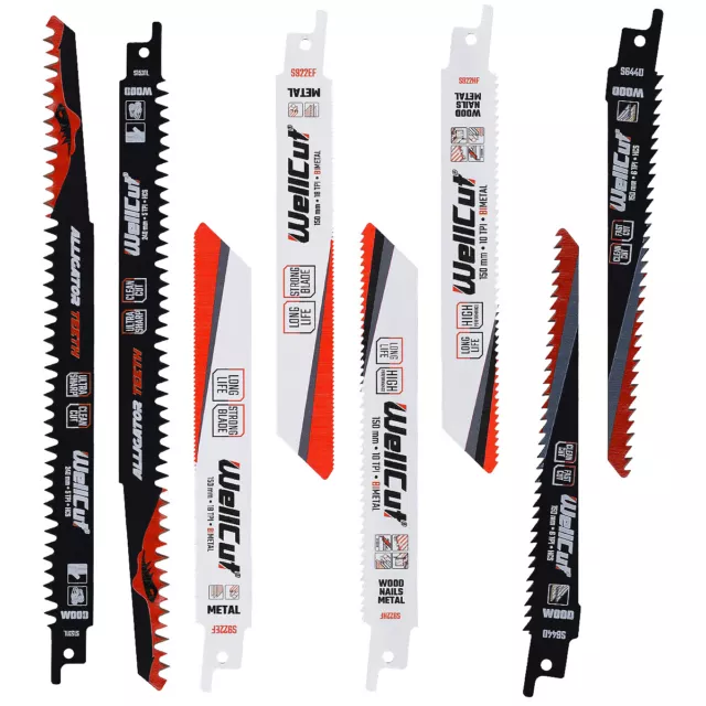 Reciprocating Saw Blade Set 8 Piece For Wood & Metal