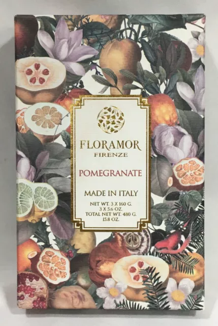 Floramor Firenze Pomegranate Soap Box of Three SEALED original box