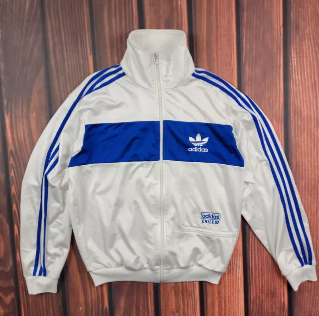 Adidas Original CHILE 62 wet look glanz track shiny  white   Jacket size M