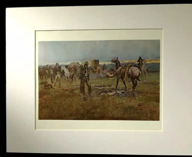 Charles M Russell "When Horses Talk War There's Small Chance for Peace" 11 x 14