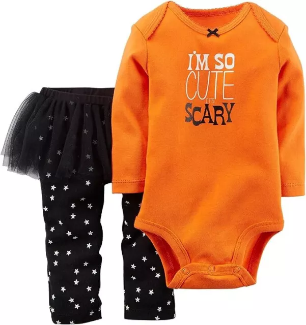 Carter's Baby Girls' 2 Piece Halloween Set (Baby) - So Cute Its Scary - 18 Month