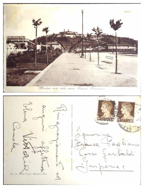 Cartolina Piemonte-Cuneo- Mondovi Nuova Stazione