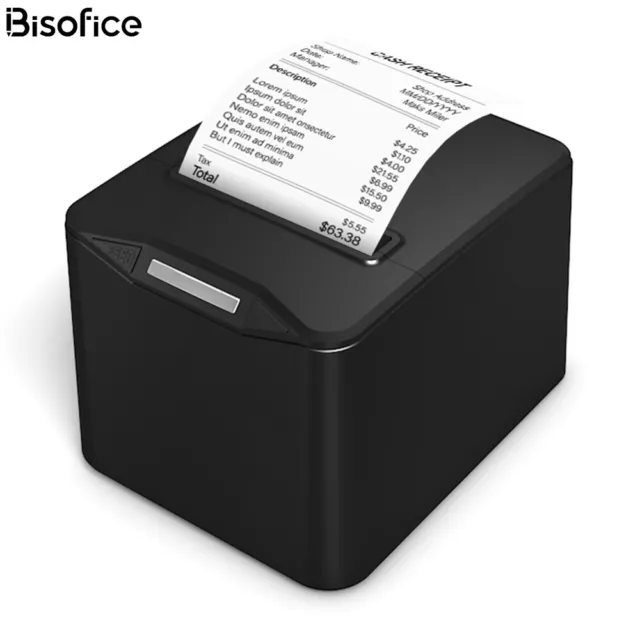 Bisofice 80mm USB+LAN Thermal Receipt Printer Support ESC/POS w Auto Cutter C5A6