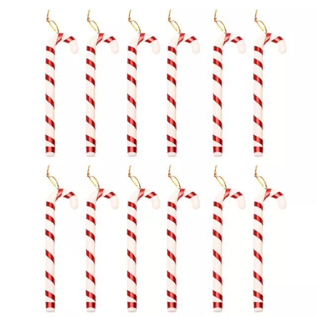 Christmas Candy Cane Ornaments Holiday Tree Decorations Plastic Crutch Pendant