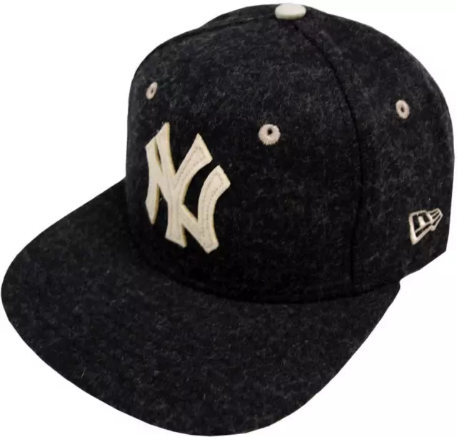 New Era York Yankees Feutre Laine Noir Snapback Cap Bonnet 9fifty Basecaps Neuf