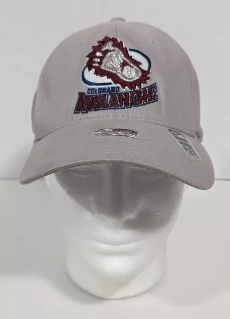 Vtg Colorado Avalanche Nike Swoosh Flexfit NHL Old Logo Gray Embroidered Hat Cap