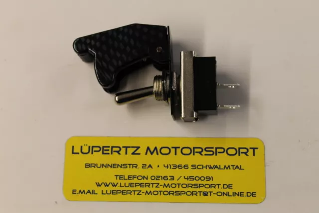 Metall Kippschalter (EIN-AUS) mit Flip-Up Aircraft Schutzkappe Carbon-Look