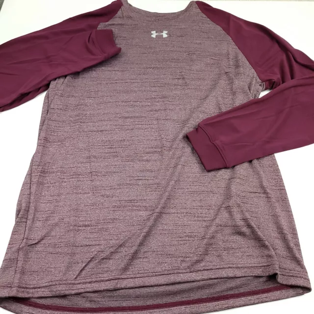 Under Armour Locker Tee Long Sleeve Loose Fit T-shirt Mens Size Small Maroon Red