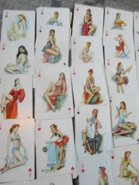 Vintage Romme PIN UP Girls Erotik hübsche Frauen 110 Karten 50Jahre Kartenspiel 3