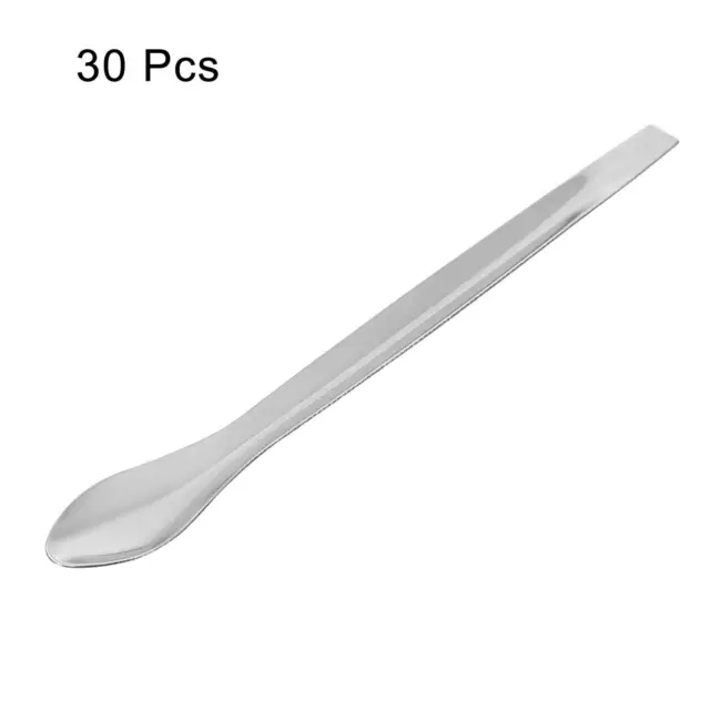 30Pcs 4.13" Silver 201 Stainless Steel Micro Lab Spoons for Powders Sampling 3