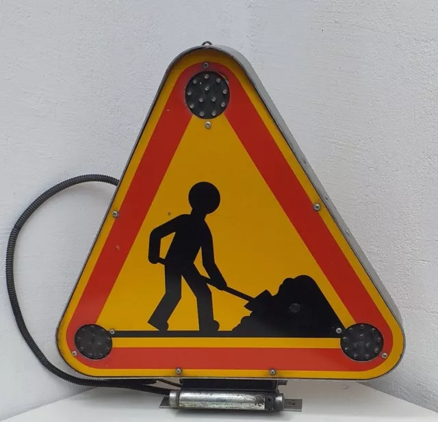 Vintage German Road works Construction Double Sided Sign