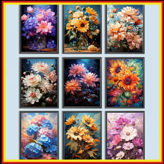 Malen nach Zahlen Kit DIY Öl Kunst Blumenbild Home Wanddekoration