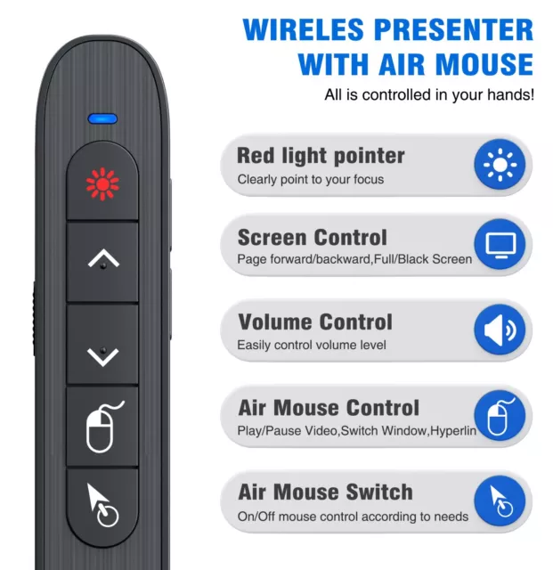 Power point Presentation Remote Wireless USB PPT Presenter Laser Pointer Clicker 3