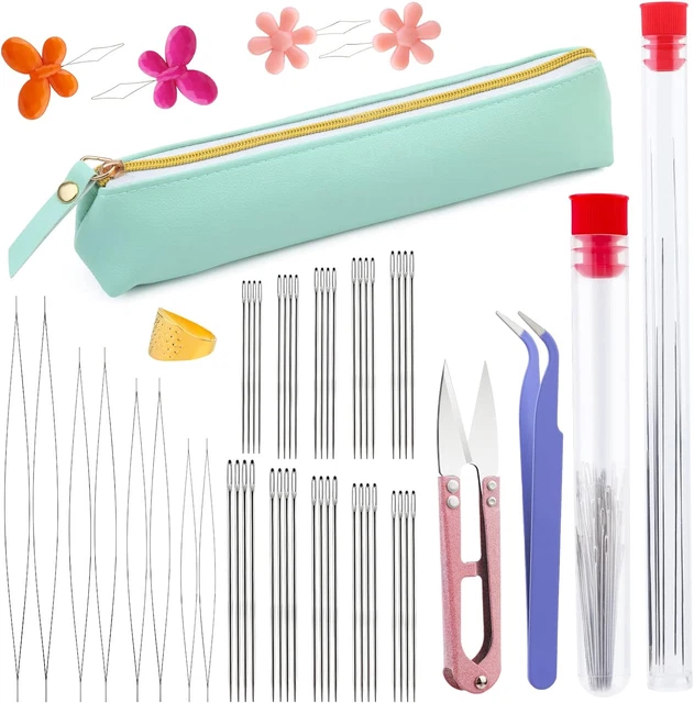 58 PCS Beading Needles Set for Jewelry Making Includes 8 Pcs Big Eye Beading, 40
