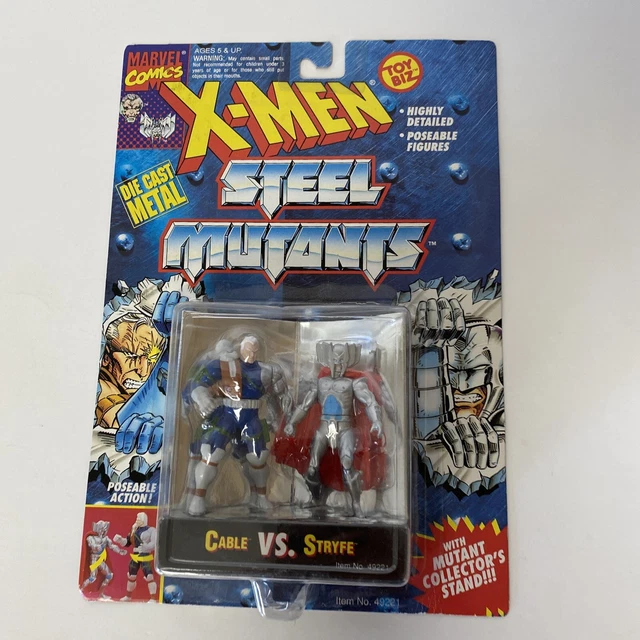 Toy Biz Marvel Comics Steel Mutants Die Cast Figures Cable VS Stryfe MOC 1994